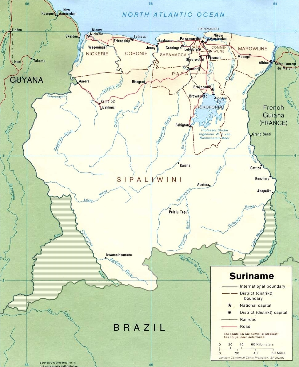 苏里南在世界的位置